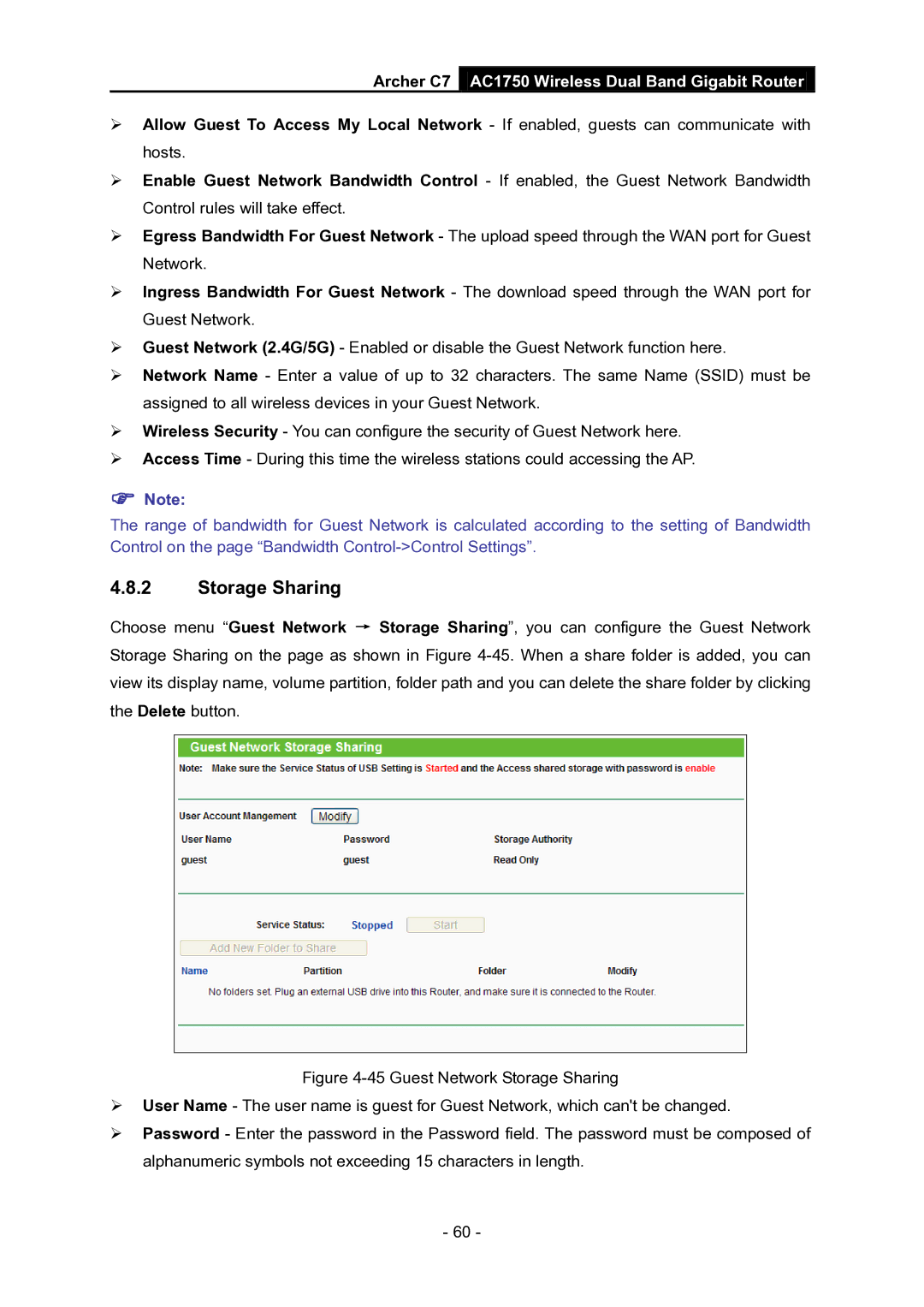 TP-Link AC1750 manual Storage Sharing, Archer C7 