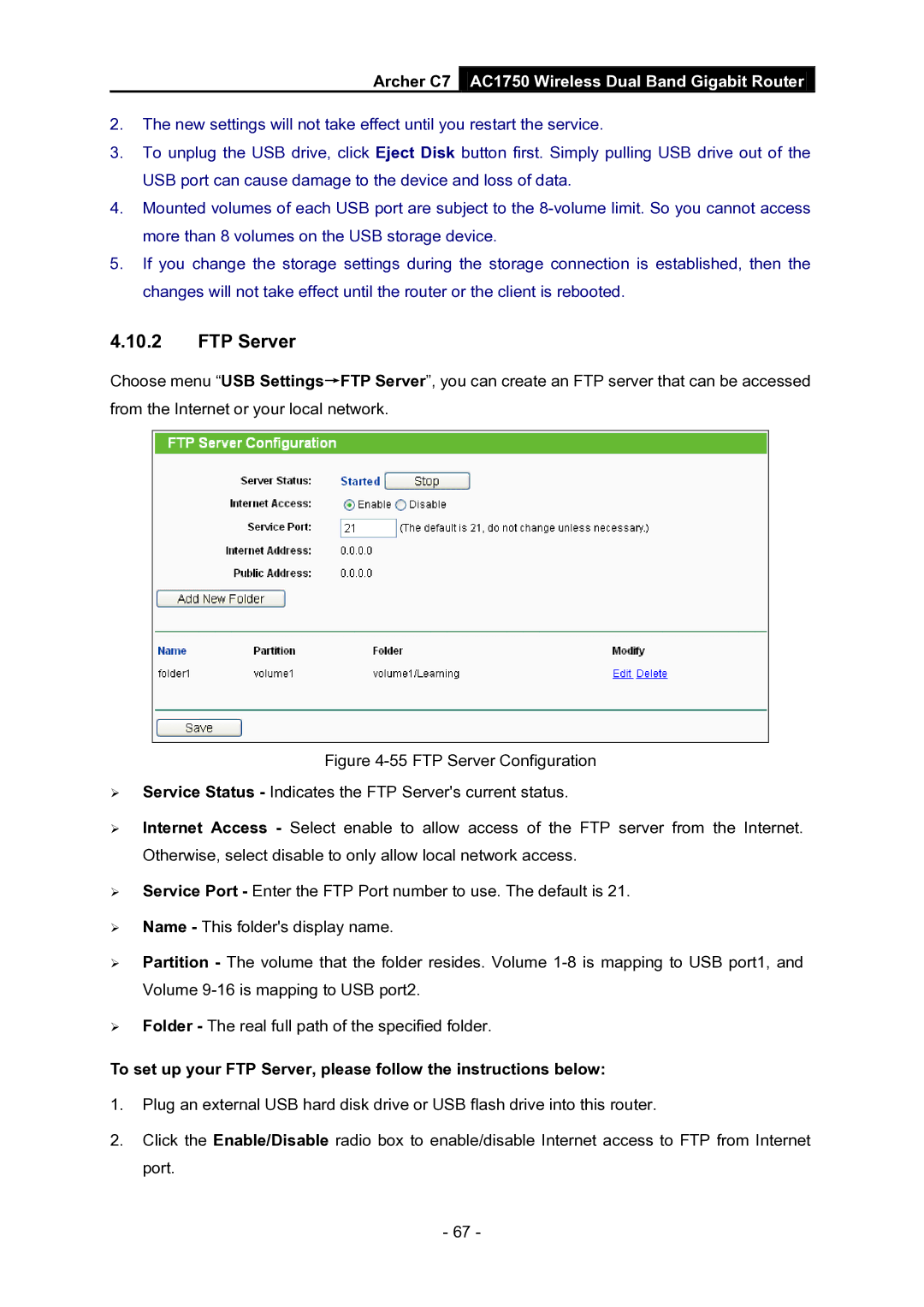 TP-Link AC1750 manual FTP Server 