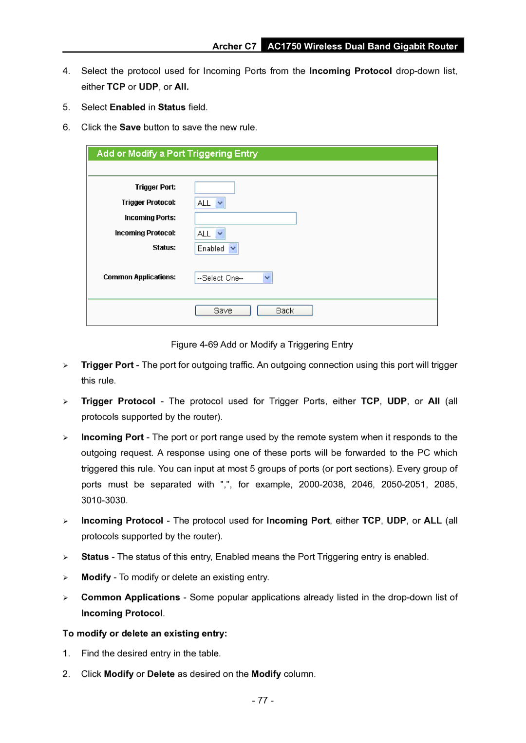 TP-Link manual AC1750 Wireless Dual Band Gigabit Router 