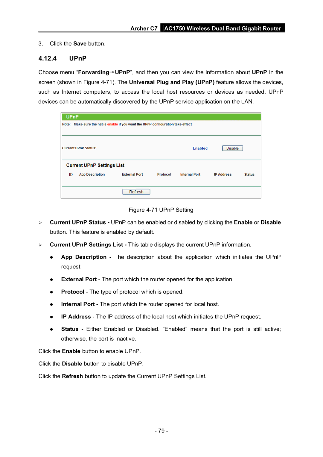 TP-Link AC1750 manual UPnP 