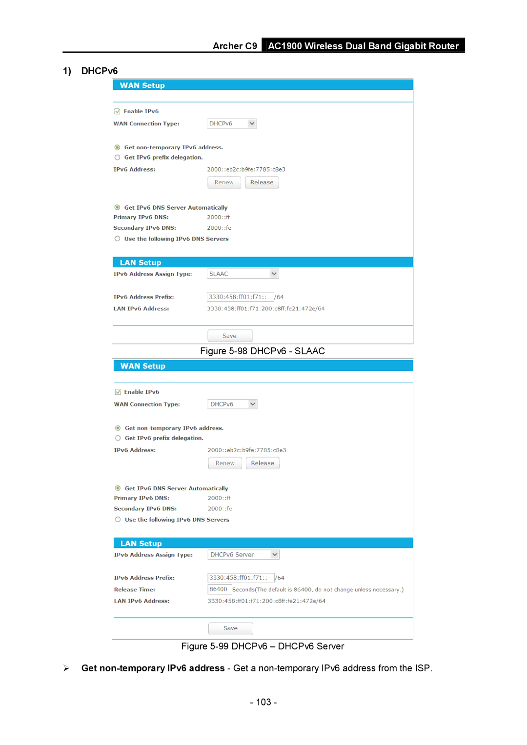 TP-Link AC1900 manual DHCPv6 Slaac 