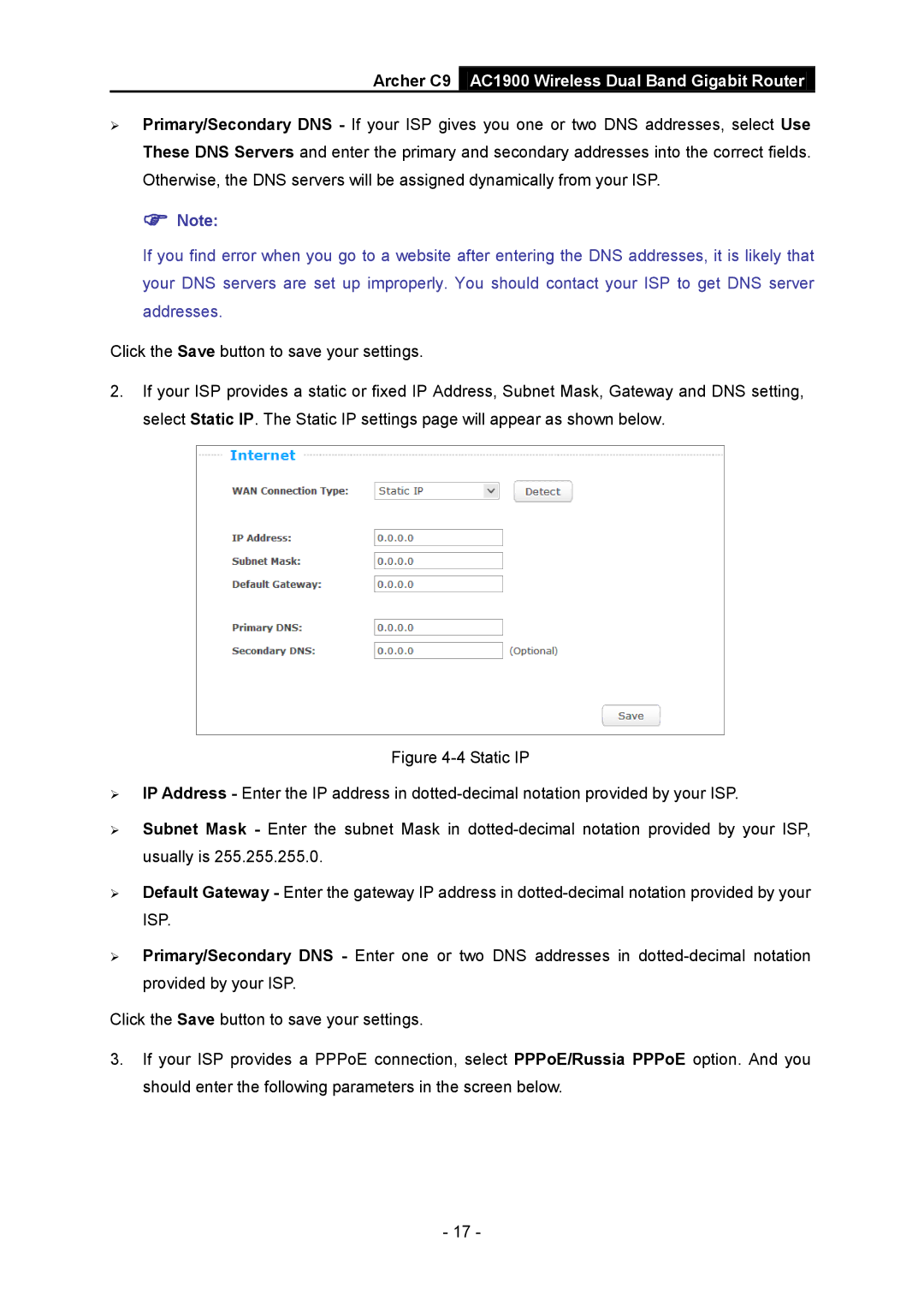 TP-Link AC1900 manual  Note 