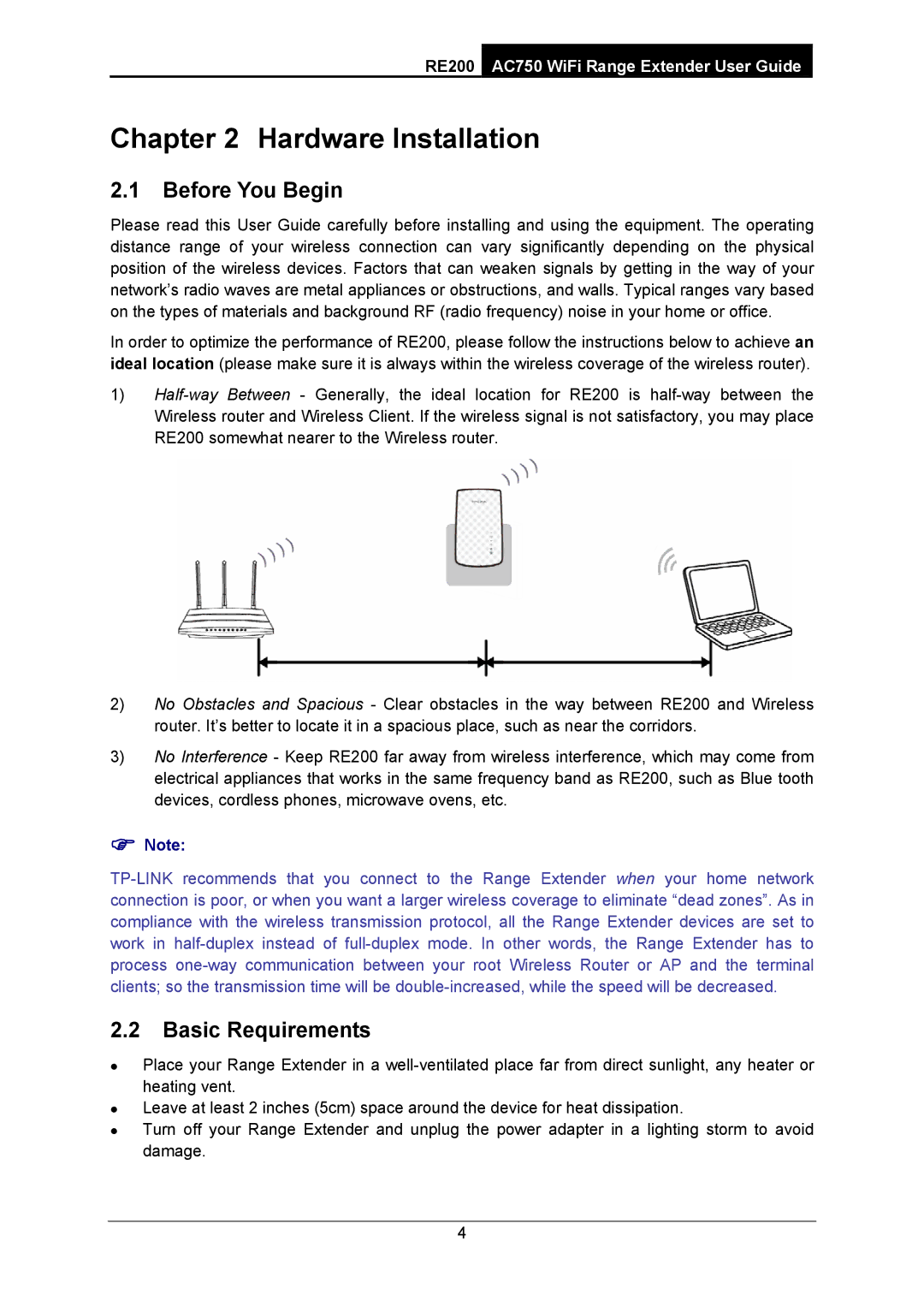 TP-Link AC750 manual Hardware Installation, Before You Begin, Basic Requirements 