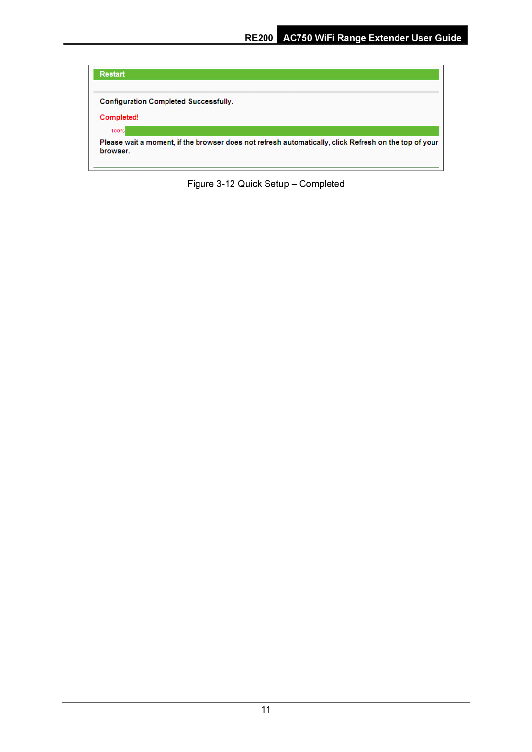 TP-Link AC750 manual Quick Setup Completed 