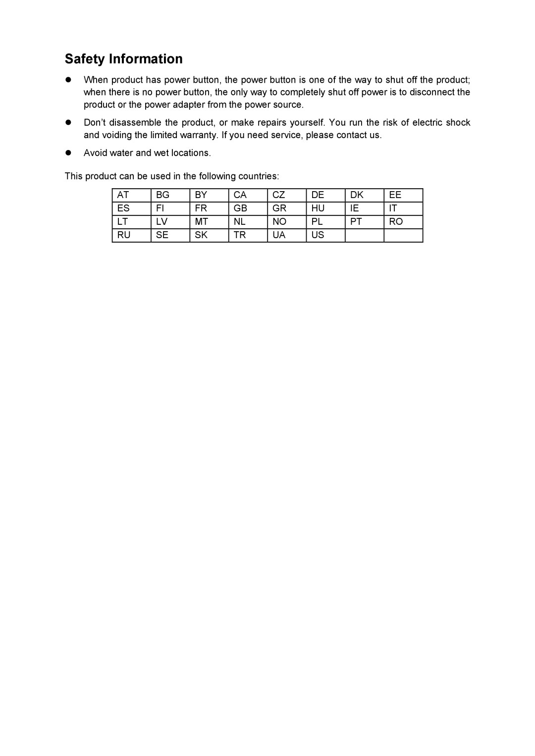 TP-Link AC750 manual Safety Information 