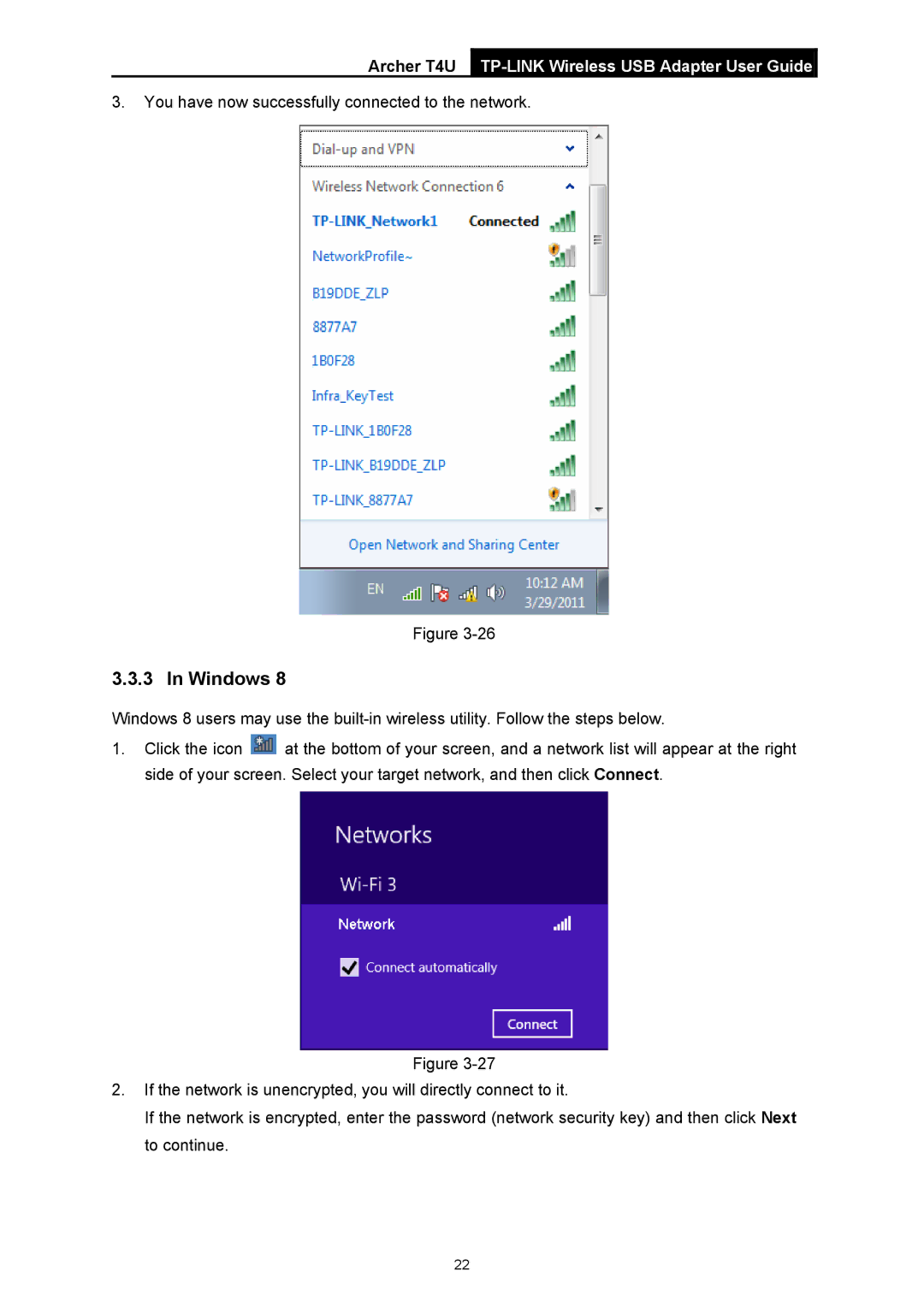 TP-Link Archer T4U manual You have now successfully connected to the network 