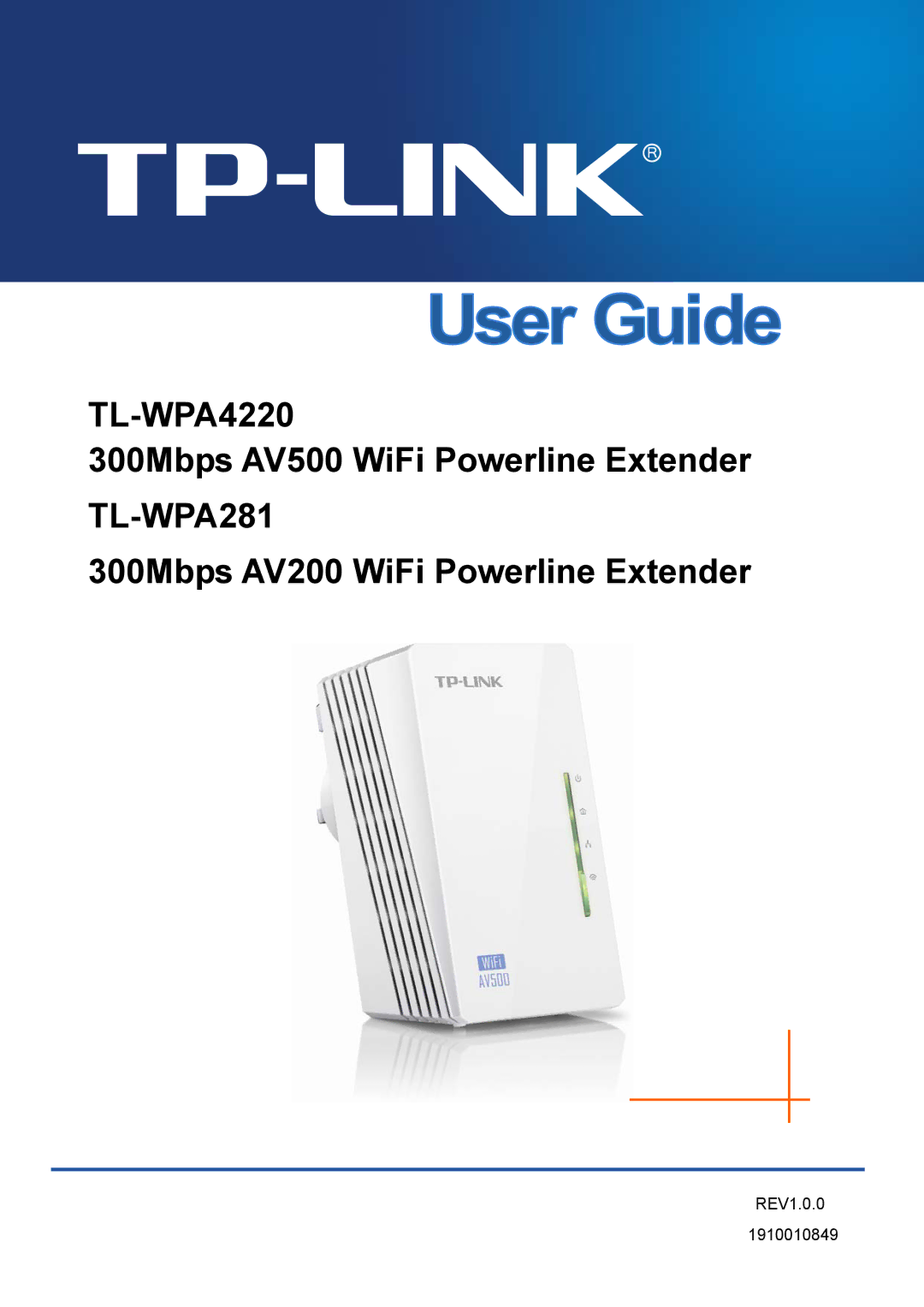 TP-Link AV500, AV200 manual REV1.0.0 1910010849 