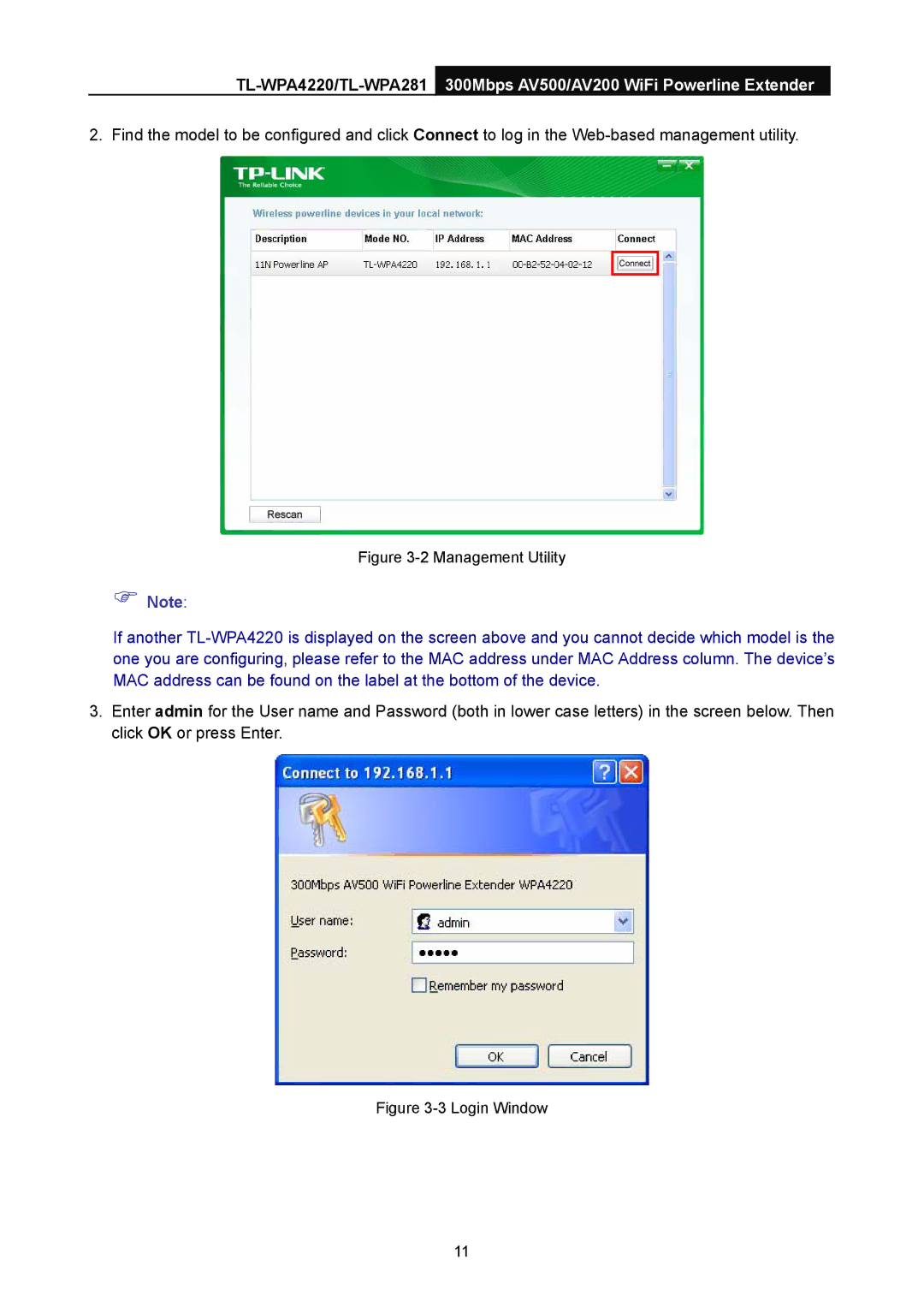 TP-Link AV500, AV200 manual Management Utility 