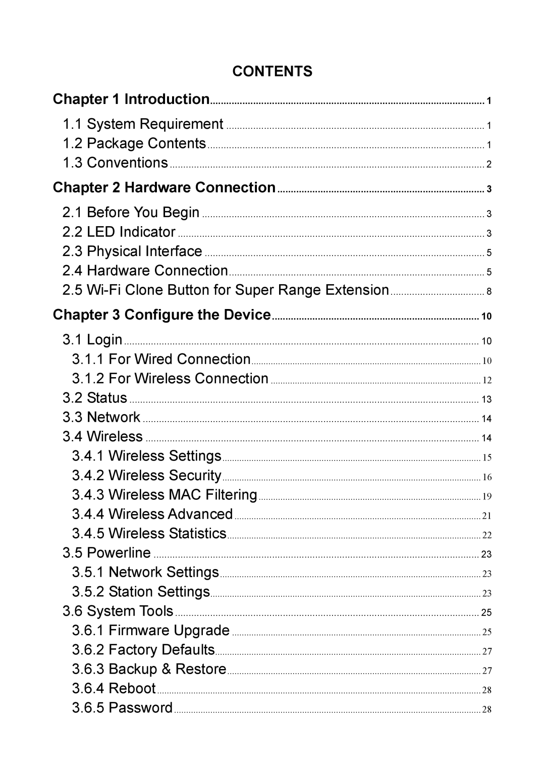 TP-Link AV500, AV200 manual Contents 