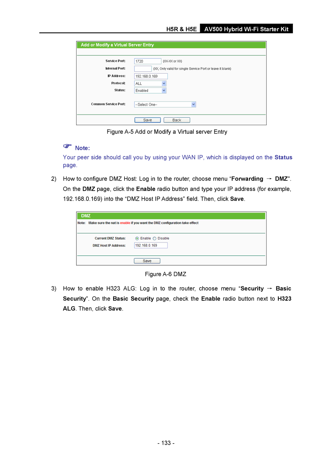 TP-Link H5S, H5R manual Figure A-5 Add or Modify a Virtual server Entry 