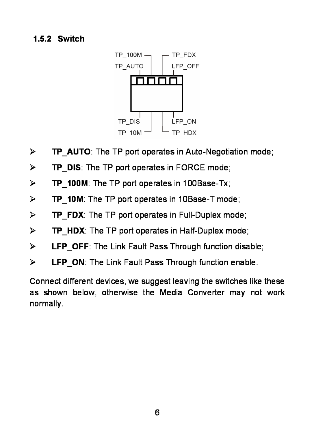 TP-Link MC111CS, MC112CS, MC100CM manual Switch 