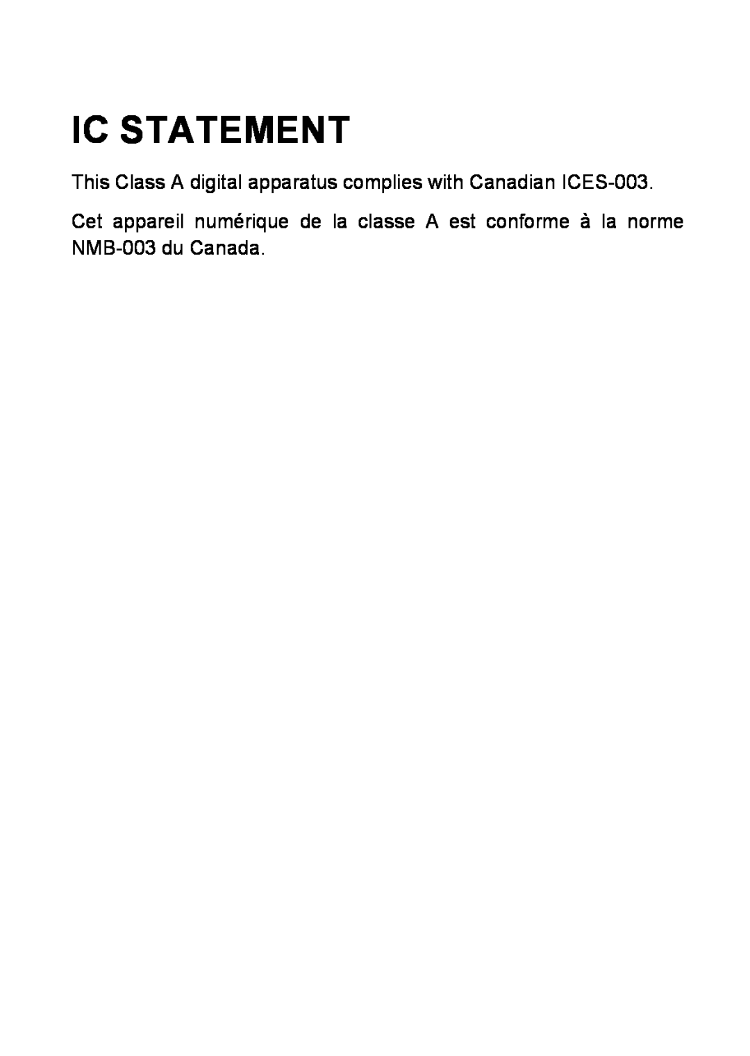TP-Link MC100CM, MC112CS, MC111CS manual Ic Statement, This Class A digital apparatus complies with Canadian ICES-003 