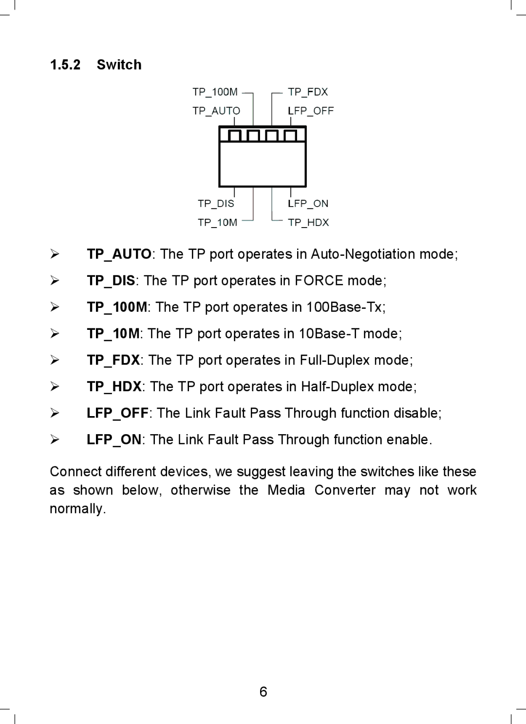 TP-Link MC112CS, MC110CS, MC100CM, MC111CS manual Switch 