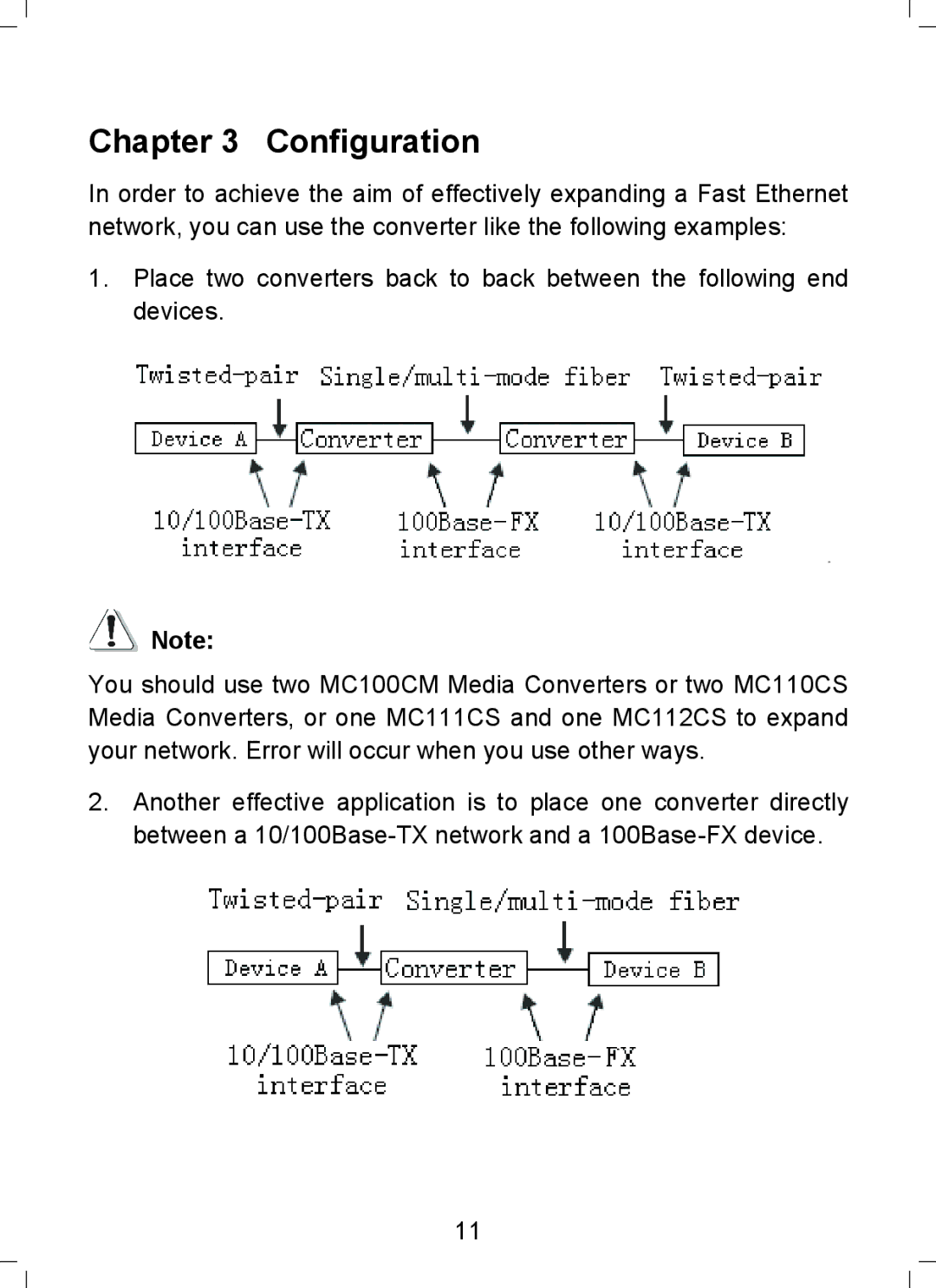 TP-Link MC110CS, MC112CS, MC100CM, MC111CS manual Configuration 