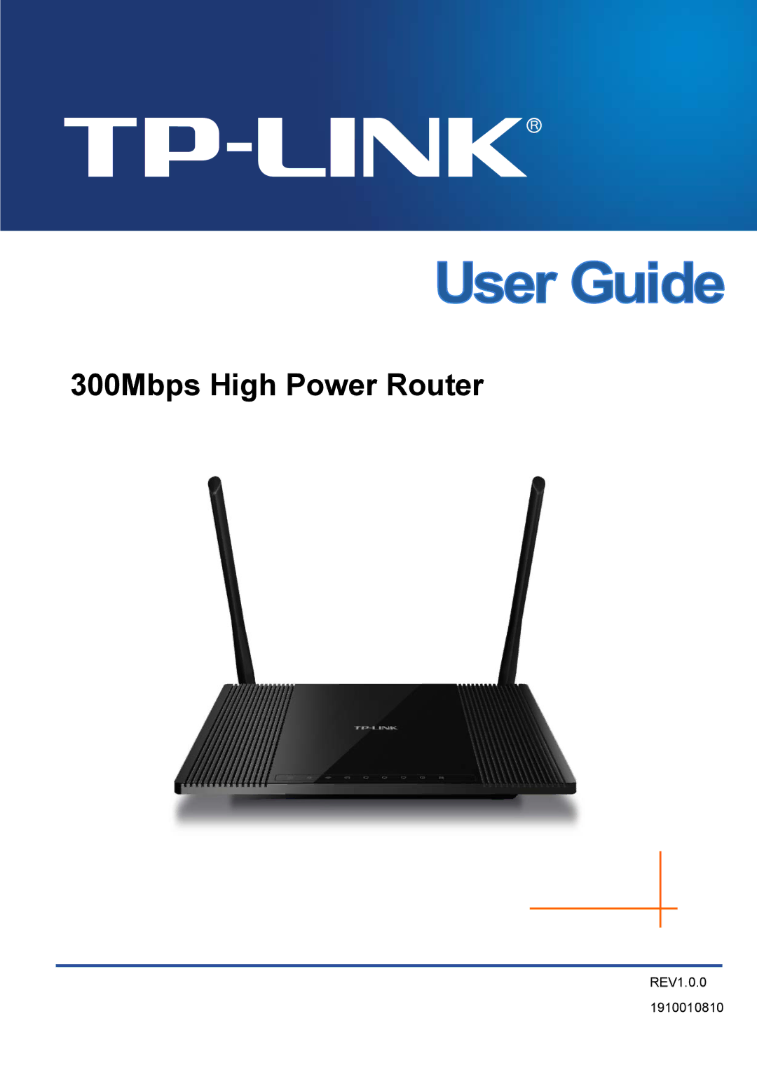 TP-Link Rev 1.0.0 1910010810 manual 300Mbps High Power Router 