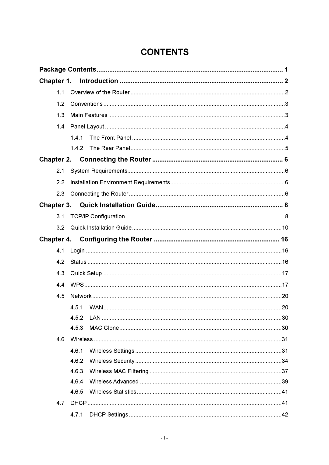 TP-Link Rev 1.0.0 1910010810 manual Contents 