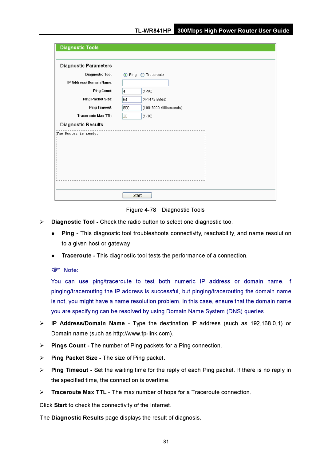 TP-Link Rev 1.0.0 1910010810 manual TL-WR841HP300Mbps High Power Router User Guide 