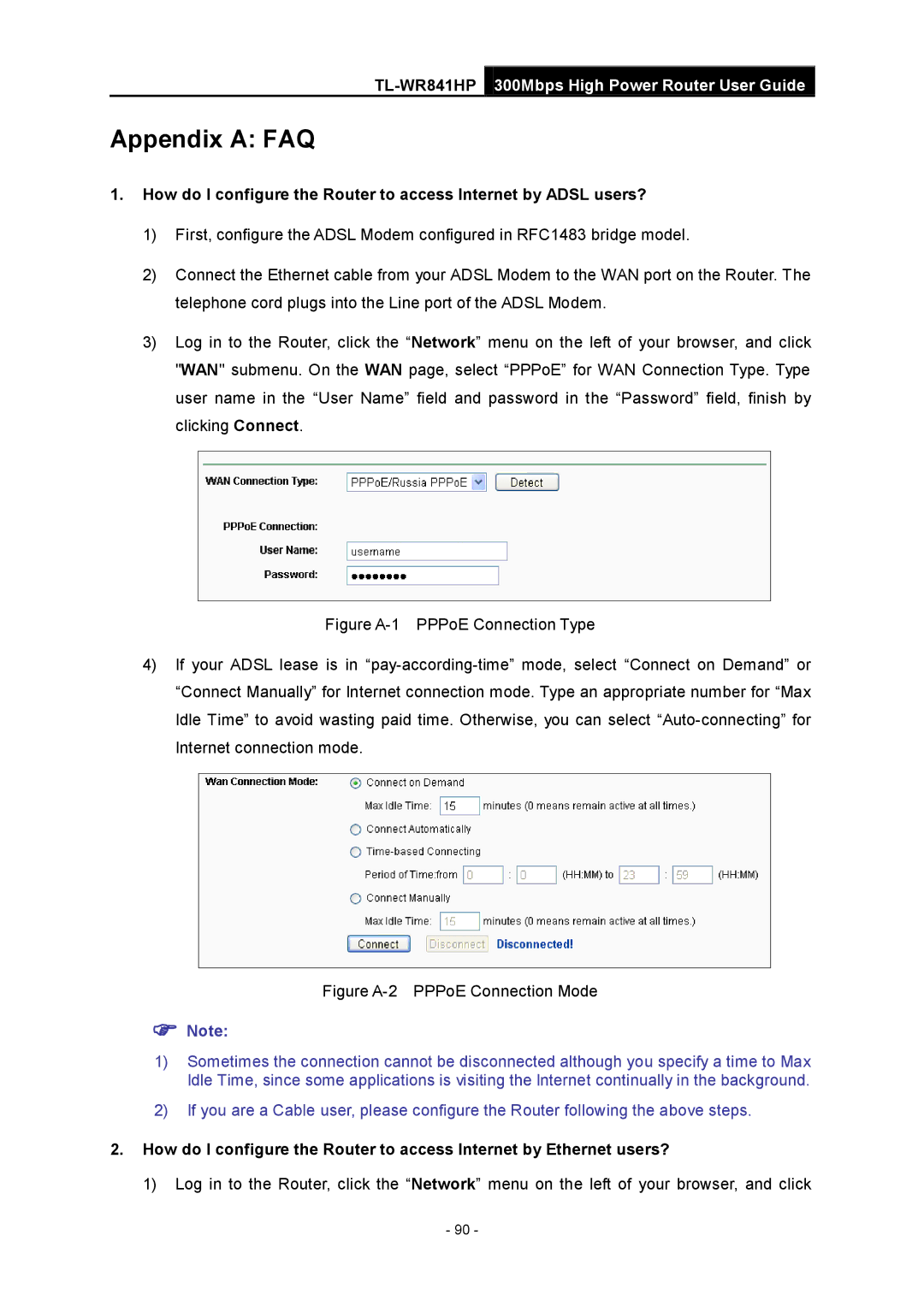 TP-Link Rev 1.0.0 1910010810 manual Appendix a FAQ 