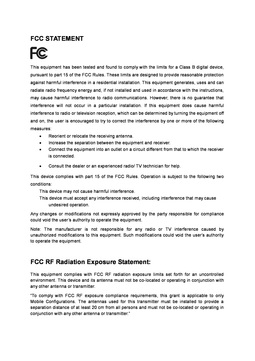 TP-Link Rev 1.0.0 1910010810 manual Fcc Statement, FCC RF Radiation Exposure Statement 