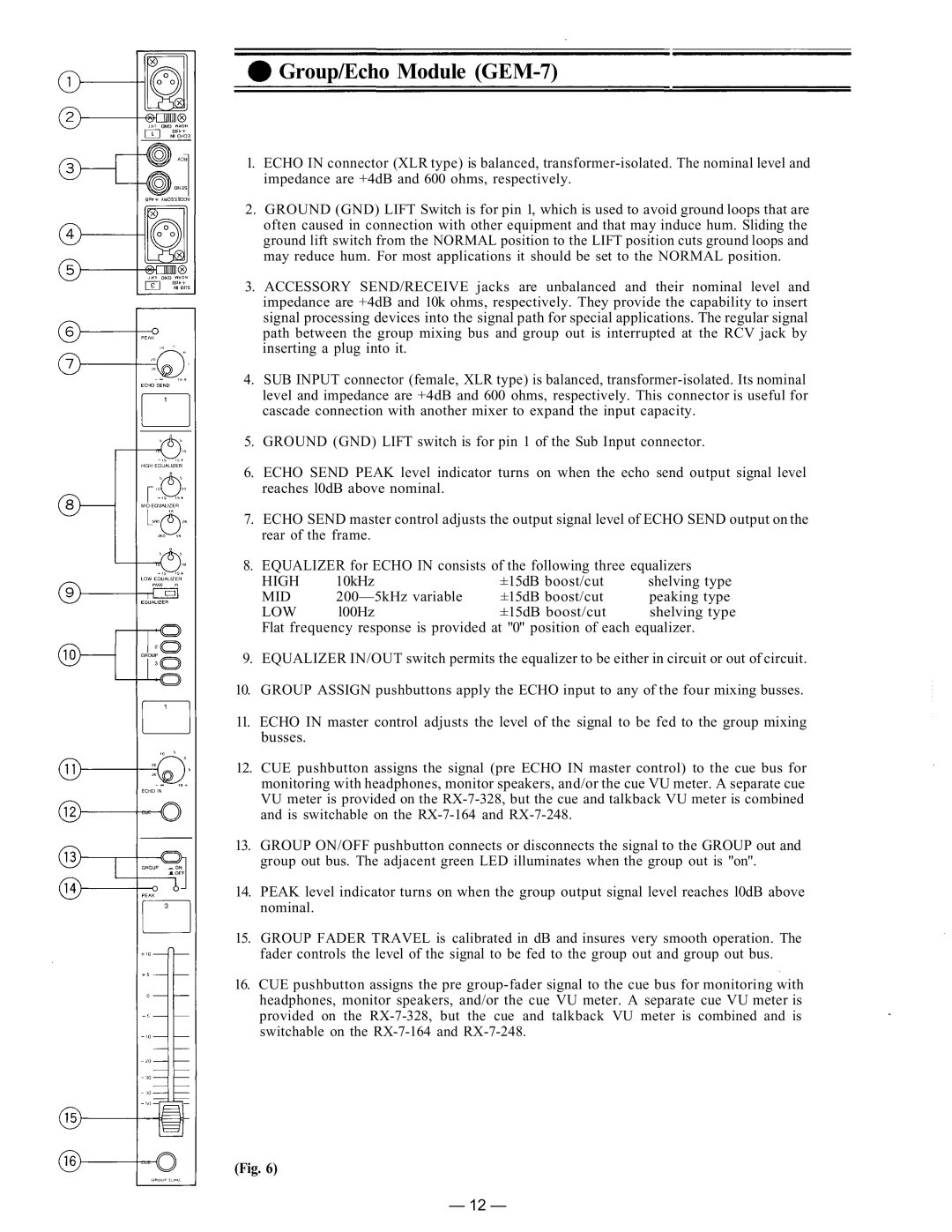 TP-Link RX-7-248 instruction manual Group/Echo Module GEM-7 