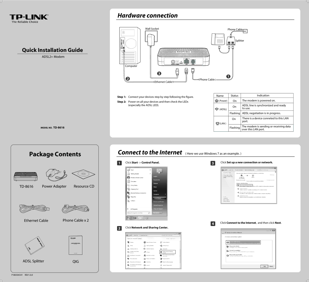 TP-Link TD-8616 manual Hardware connection 