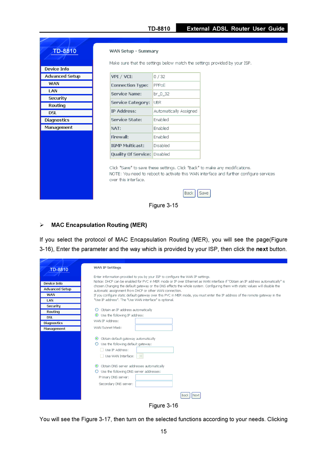 TP-Link TD-8810B manual ¾ MAC Encapsulation Routing MER 