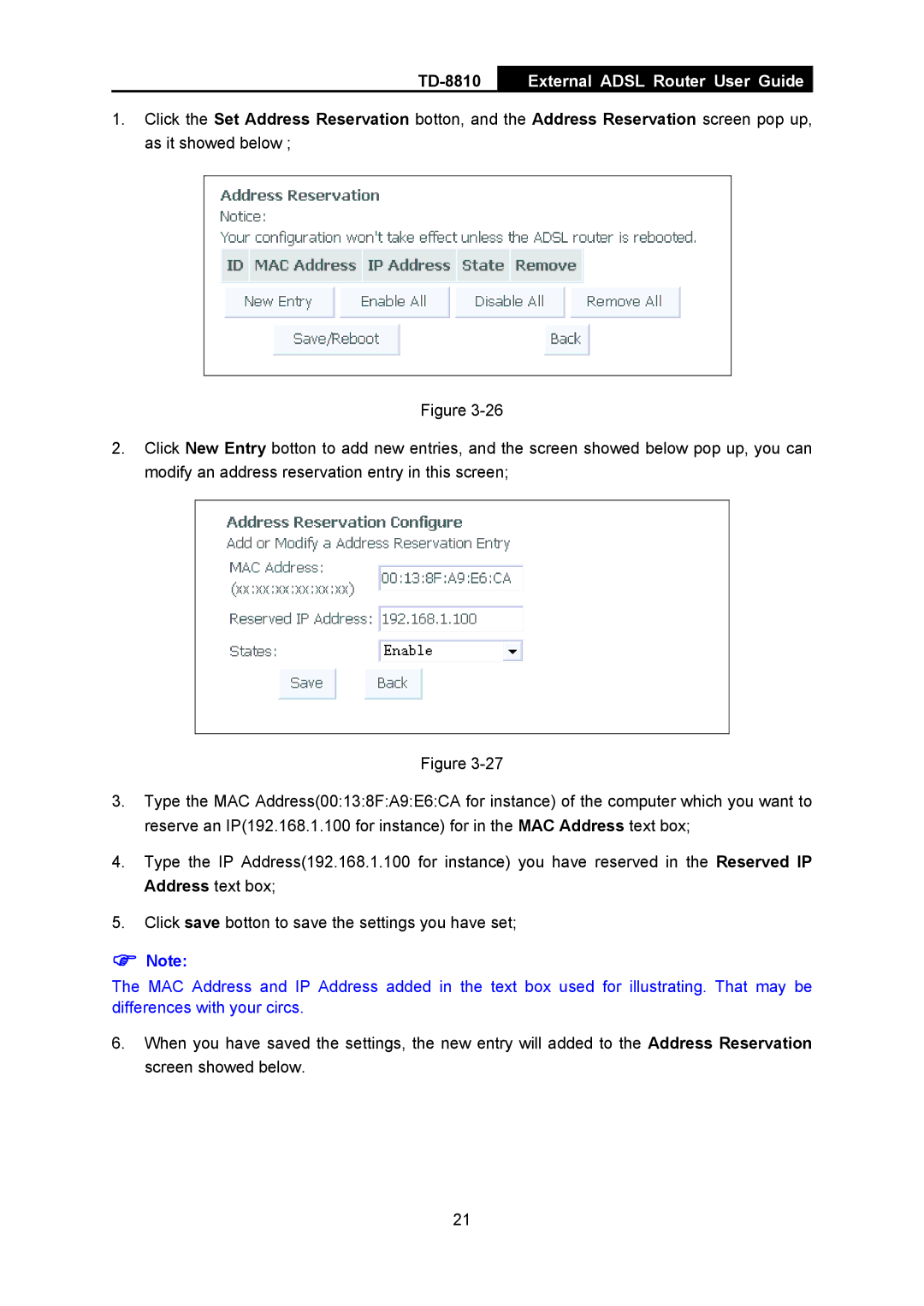 TP-Link TD-8810B manual External Adsl Router User Guide 