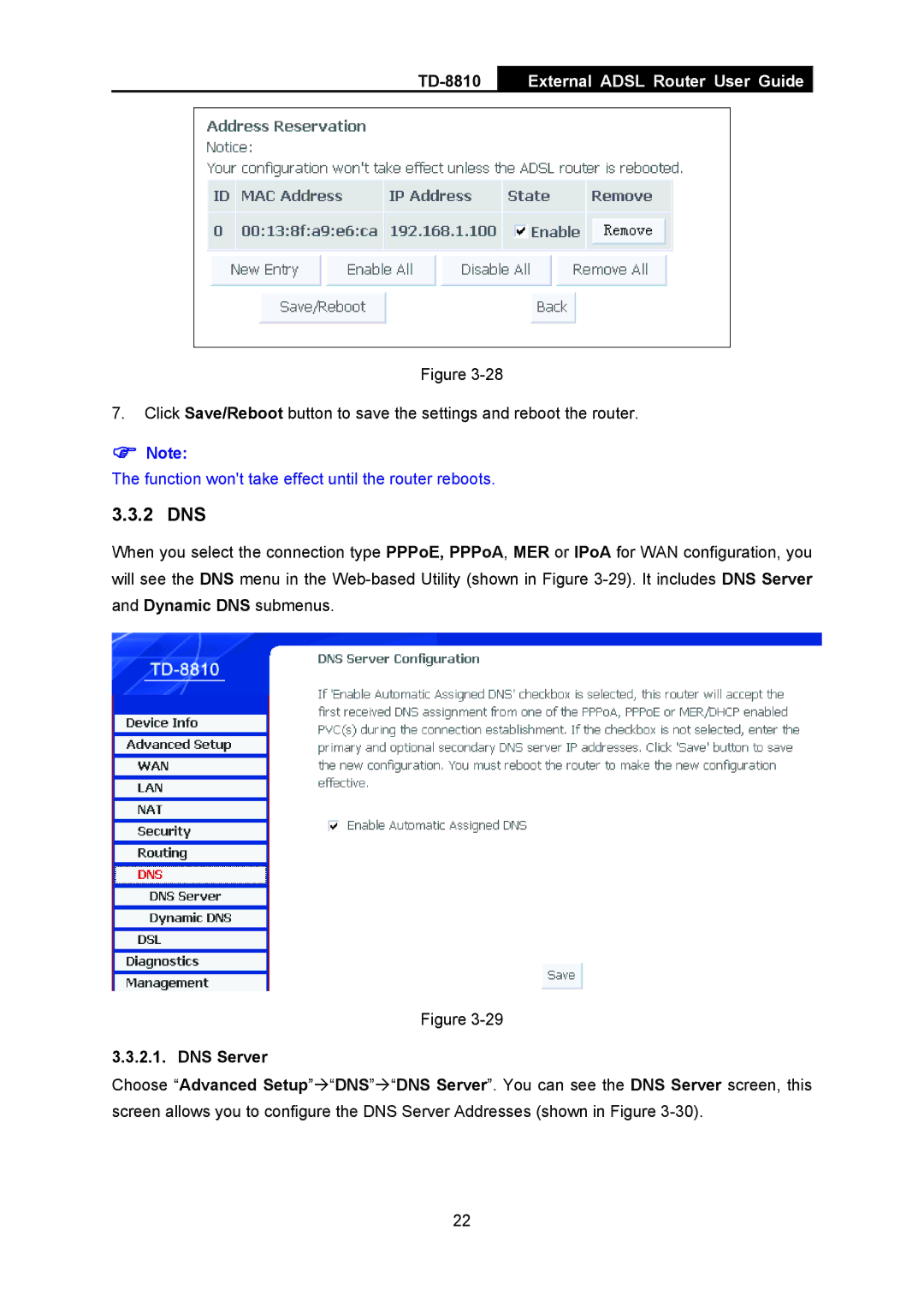 TP-Link TD-8810B manual 2 DNS, DNS Server 