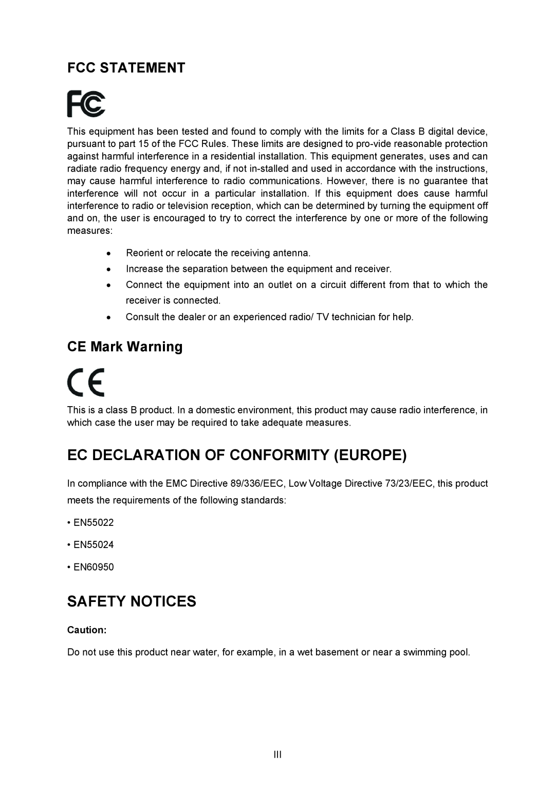 TP-Link TD-8810B manual Fcc Statement, CE Mark Warning, Ec Declaration Of Conformity Europe, Safety Notices 