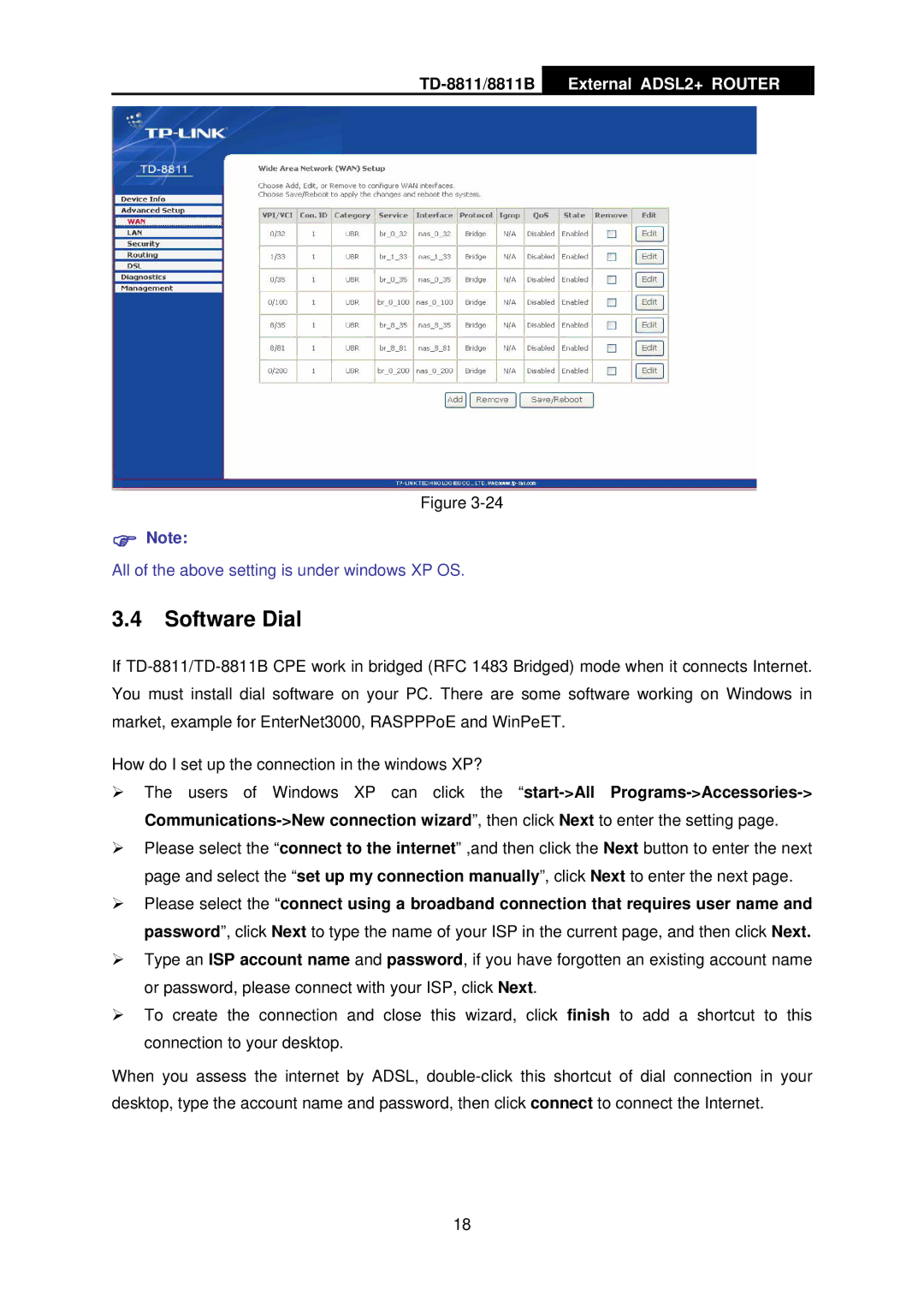 TP-Link TD-8811B manual Software Dial 