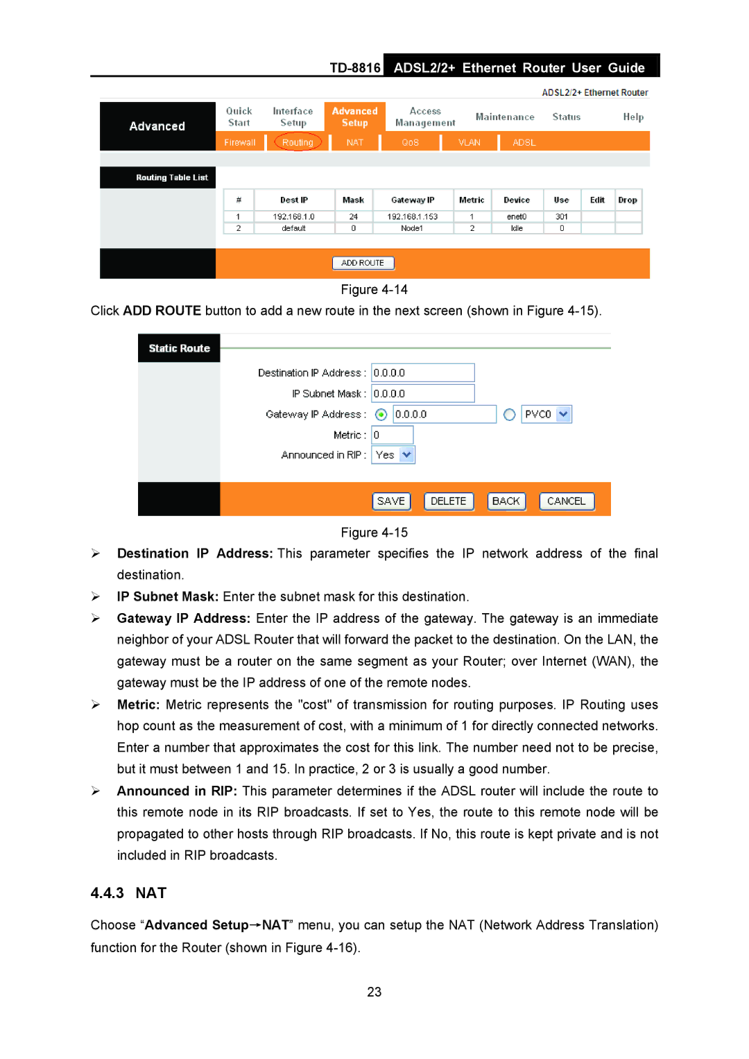 TP-Link TD-8816 manual 3 NAT 