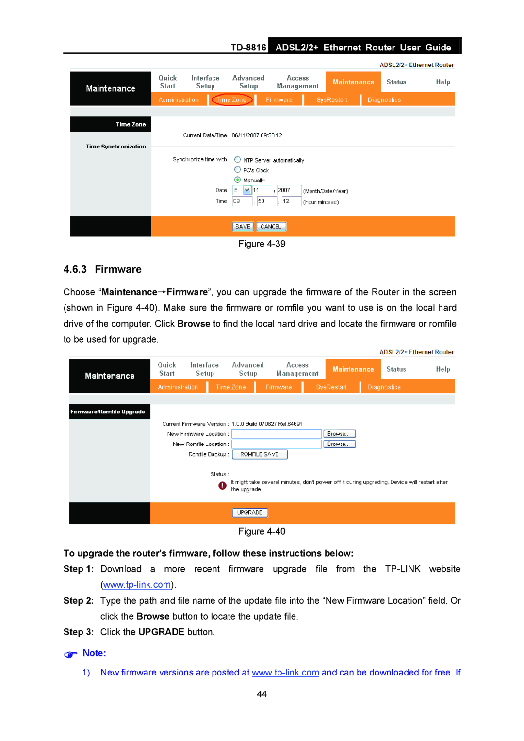 TP-Link TD-8816 manual Firmware 