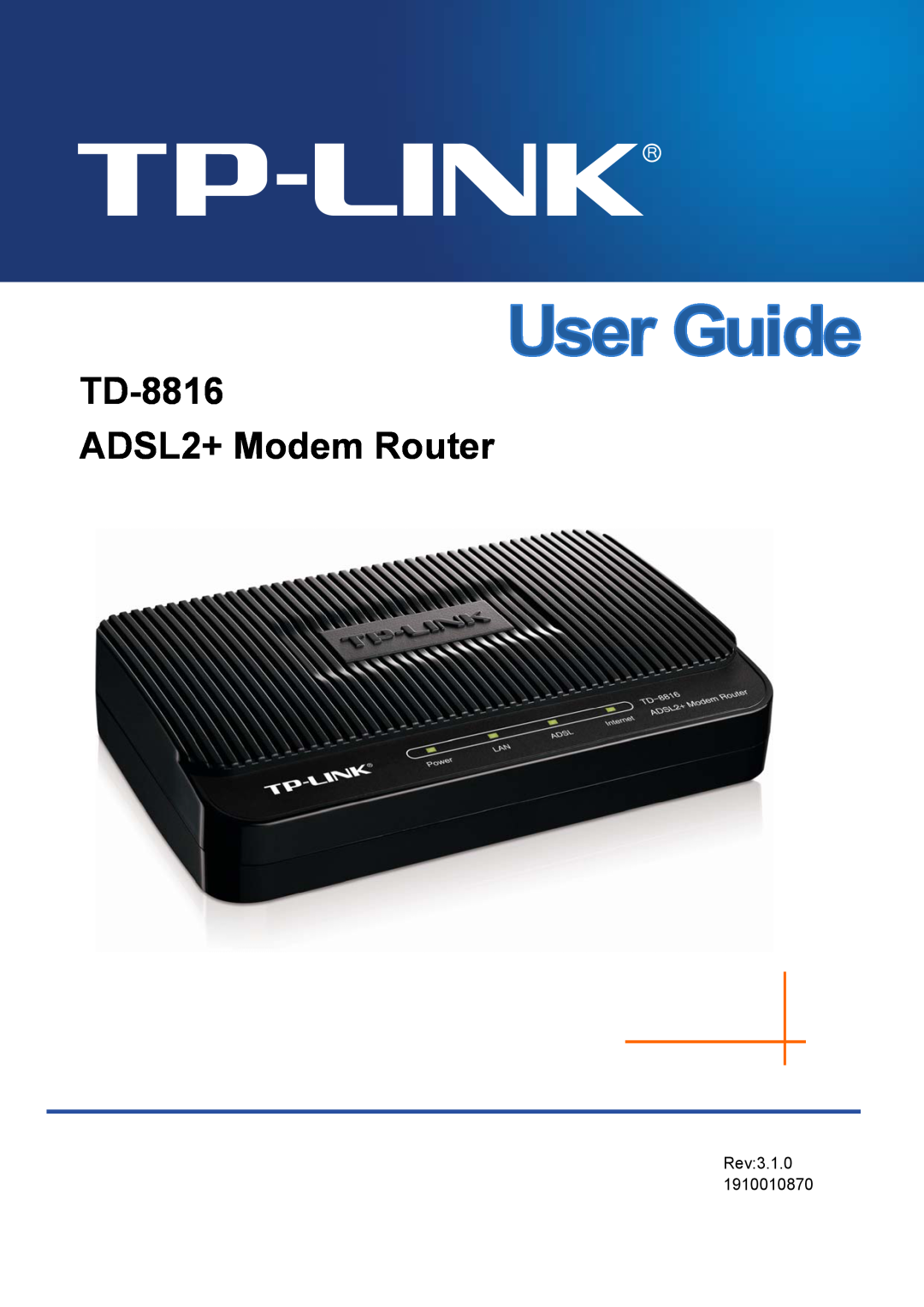 TP-Link manual TD-8816 ADSL2/2+ Ethernet Router, Rev1.0.2 1910010149 