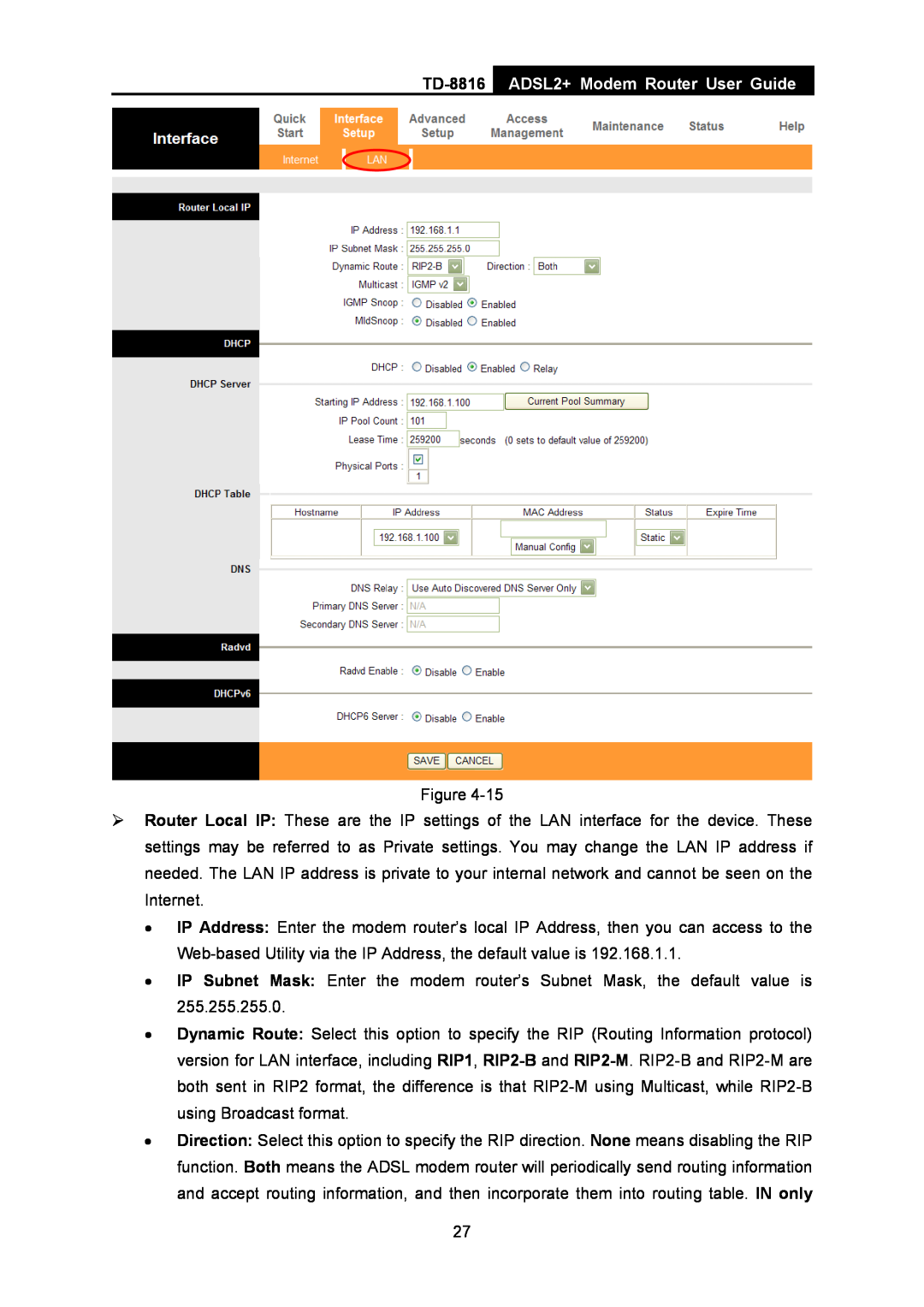 TP-Link TD-8816 manual ADSL2+ Modem Router User Guide 