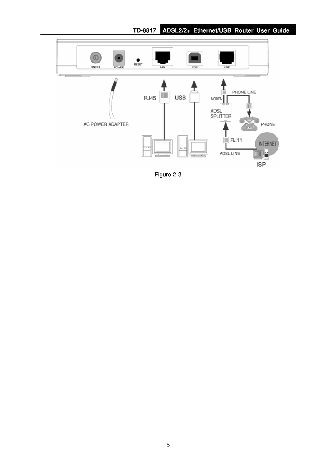 TP-Link TD-8817 manual ADSL2/2+ Ethernet/USB Router User Guide 