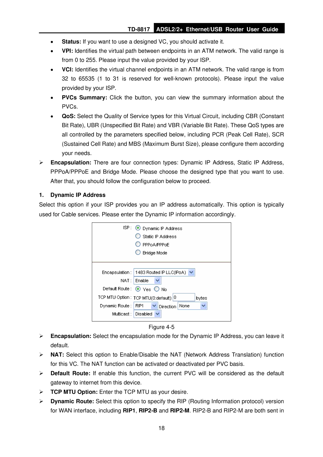 TP-Link TD-8817 manual Dynamic IP Address 