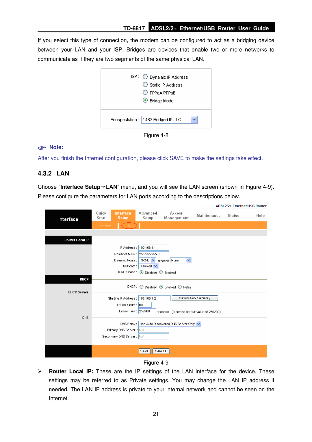 TP-Link TD-8817 manual 2 LAN 