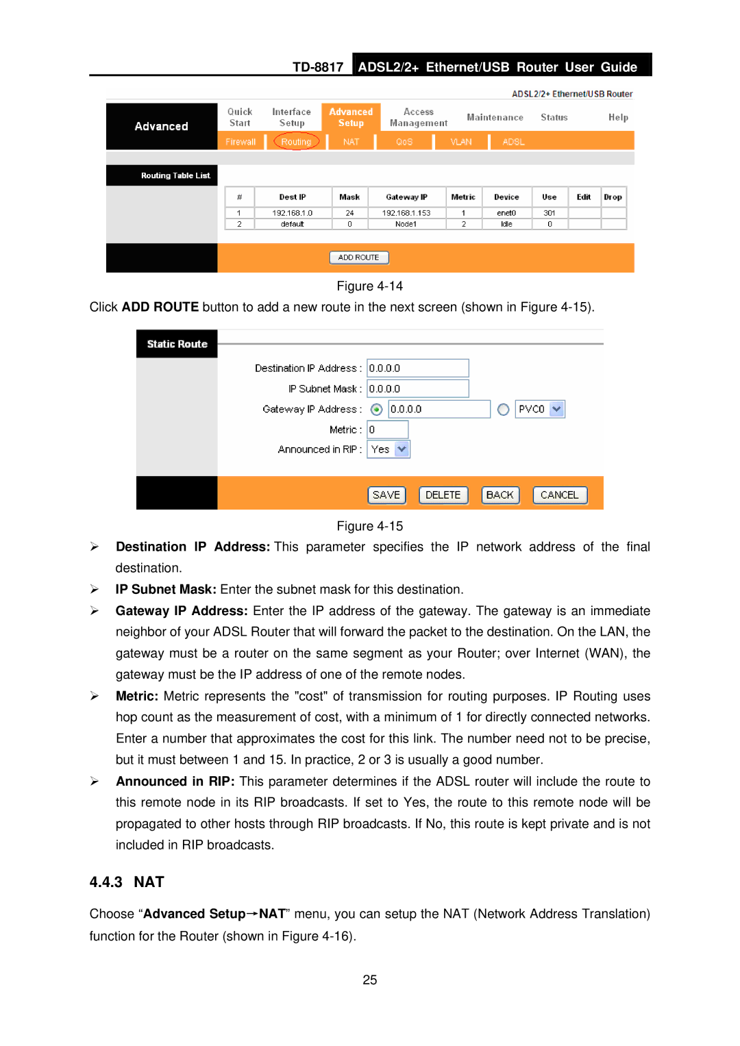 TP-Link TD-8817 manual 3 NAT 