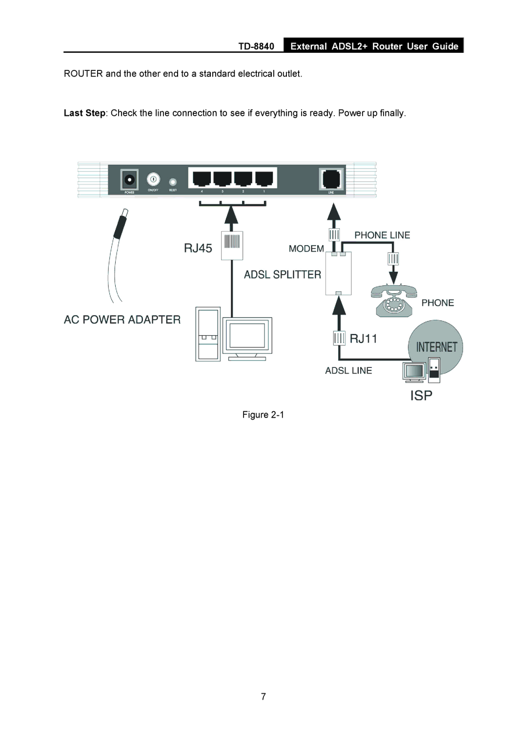 TP-Link TD-8840 manual External ADSL2+ Router User Guide 