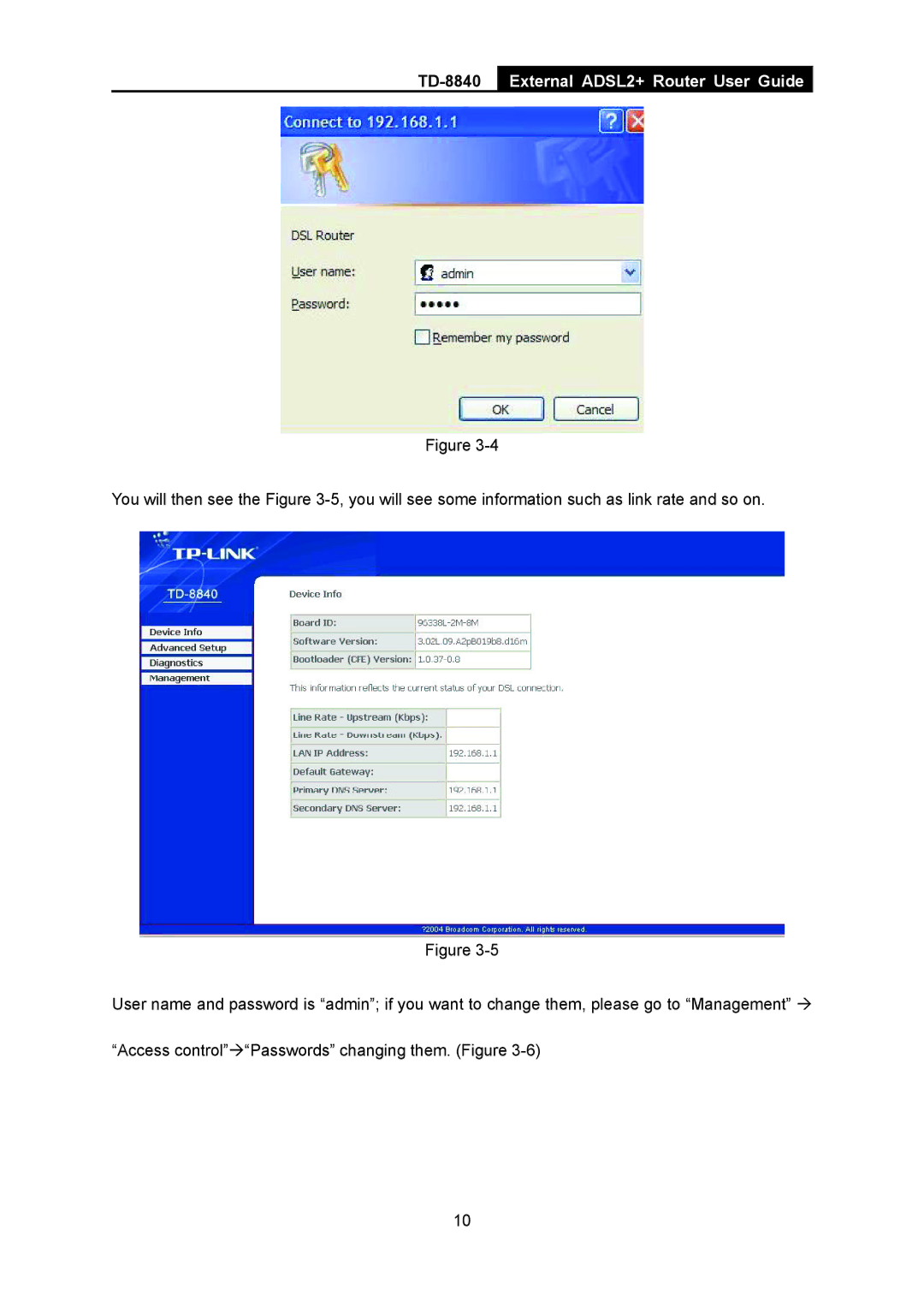 TP-Link TD-8840 manual External ADSL2+ Router User Guide 