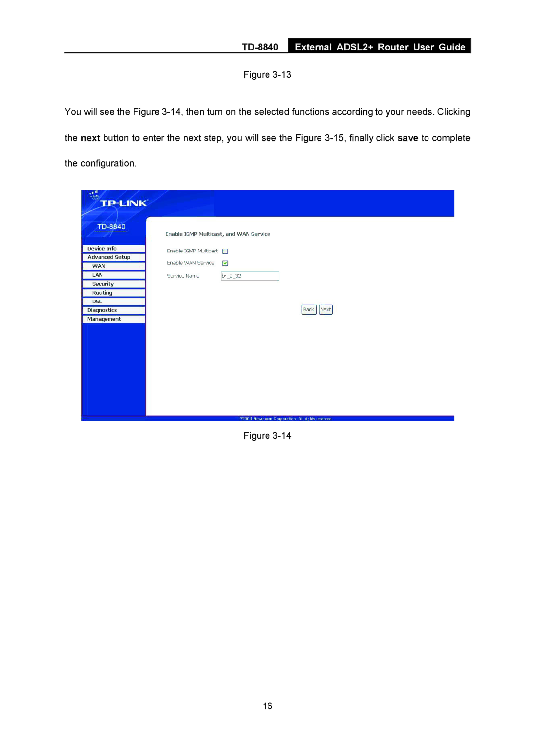 TP-Link TD-8840 manual External ADSL2+ Router User Guide 