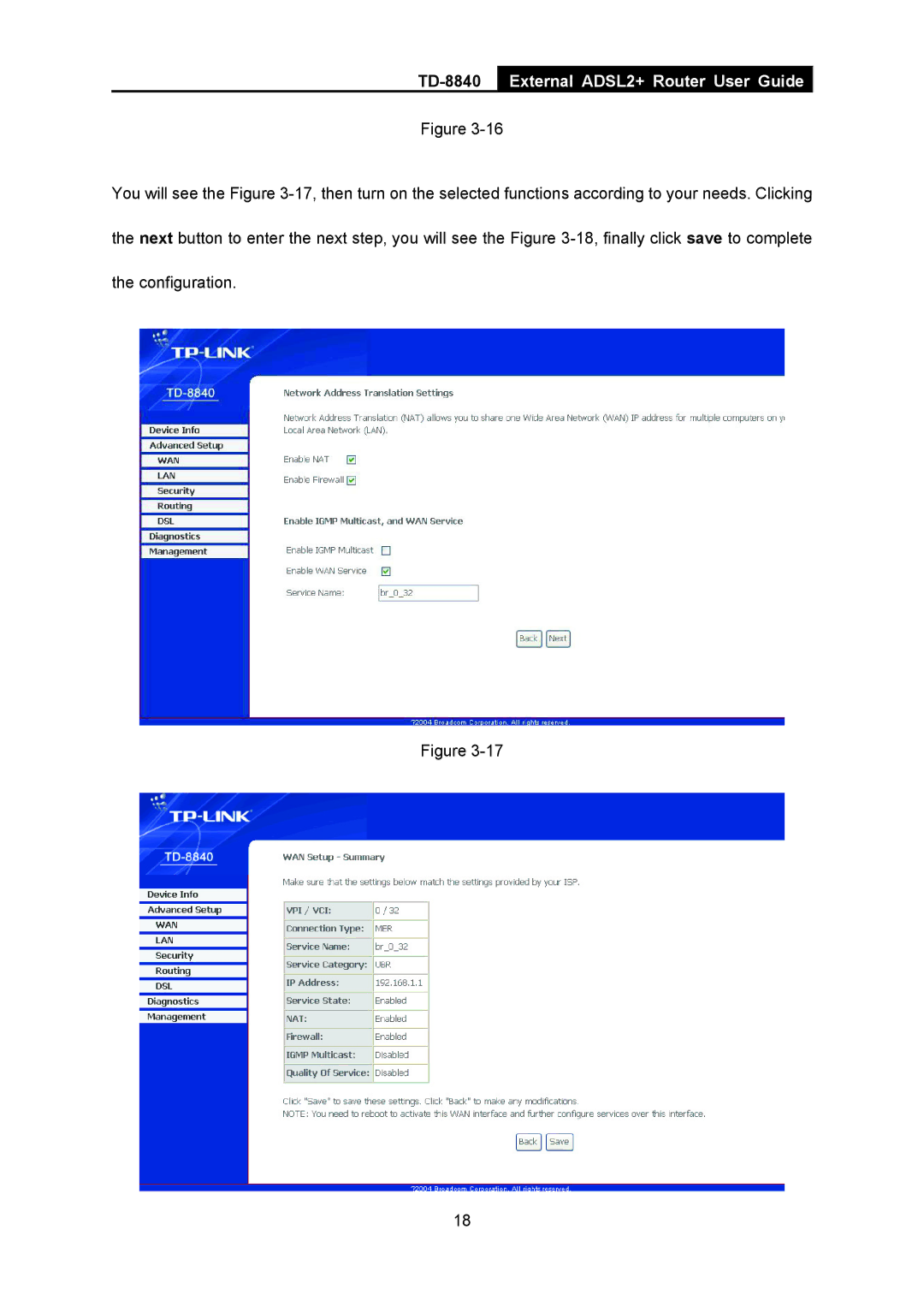 TP-Link TD-8840 manual External ADSL2+ Router User Guide 