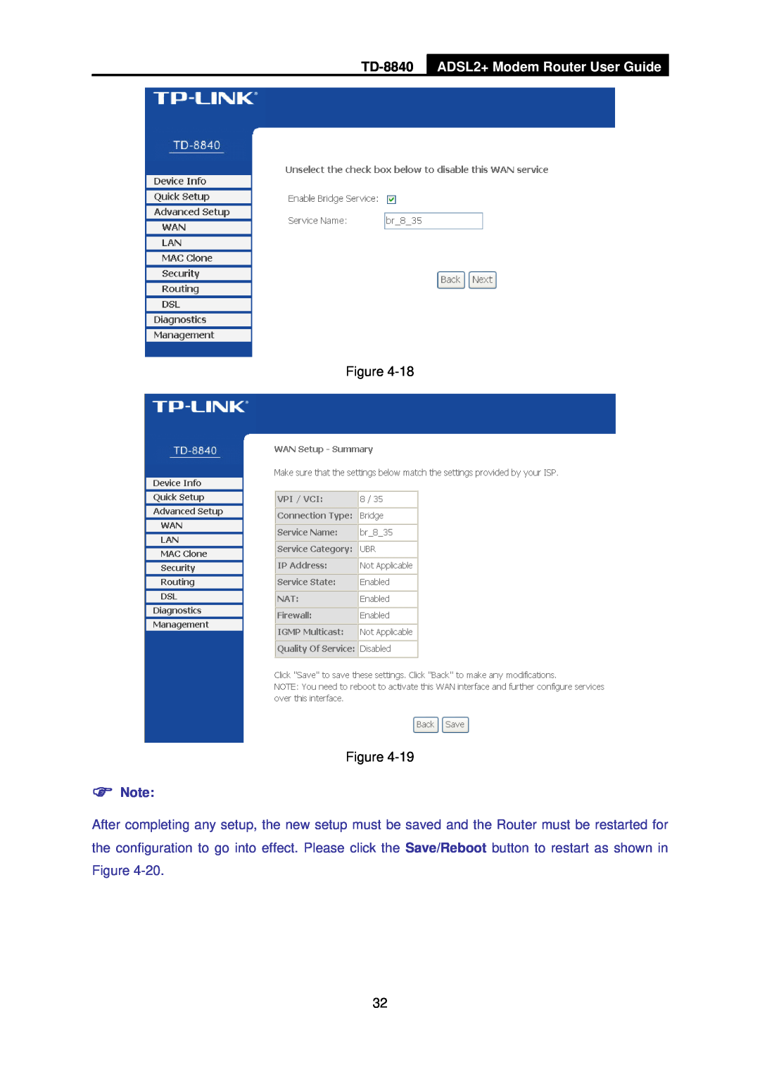 TP-Link TD-8840 manual ADSL2+ Modem Router User Guide, Figure Figure 
