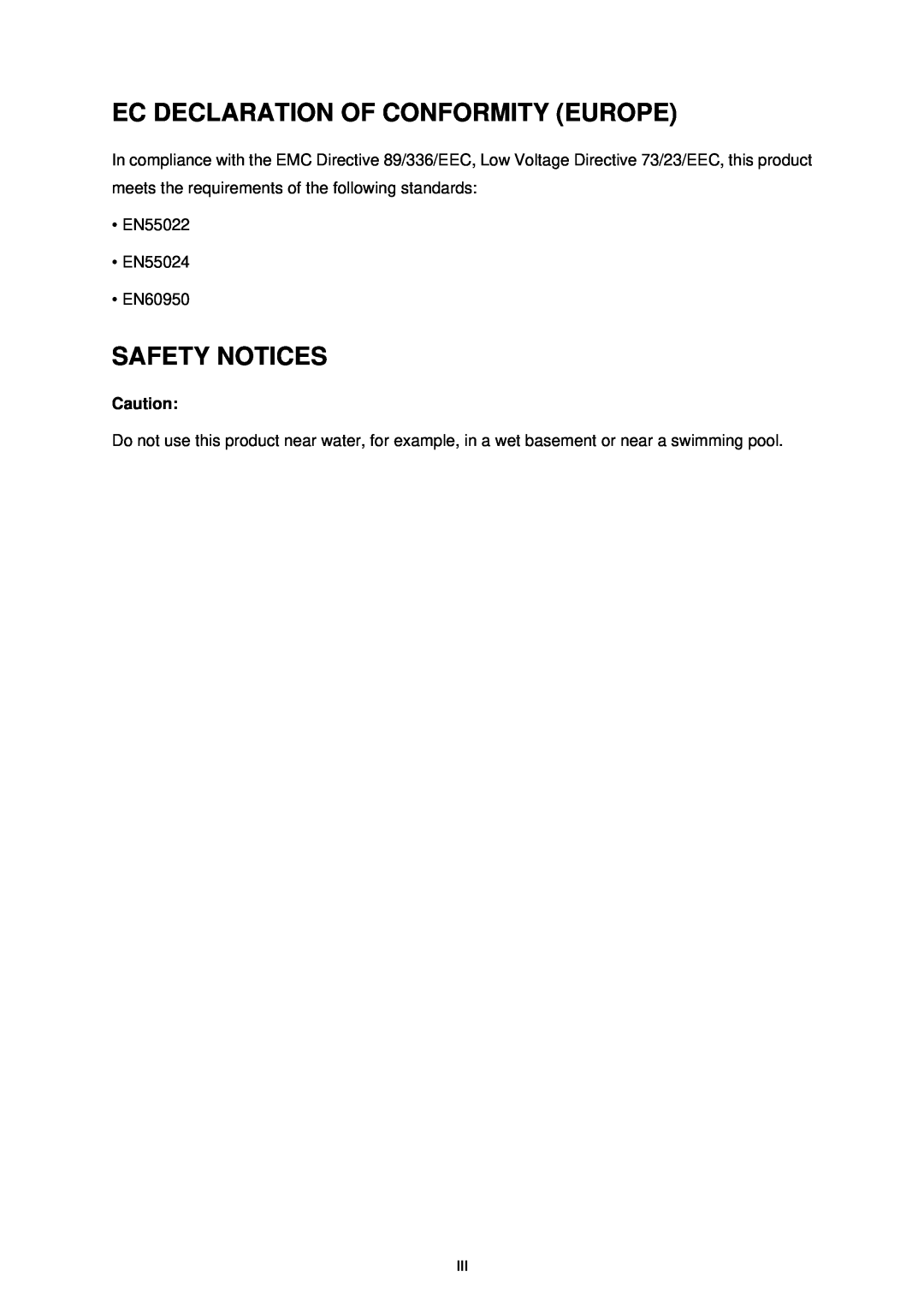 TP-Link TD-8840 manual Ec Declaration Of Conformity Europe, Safety Notices 