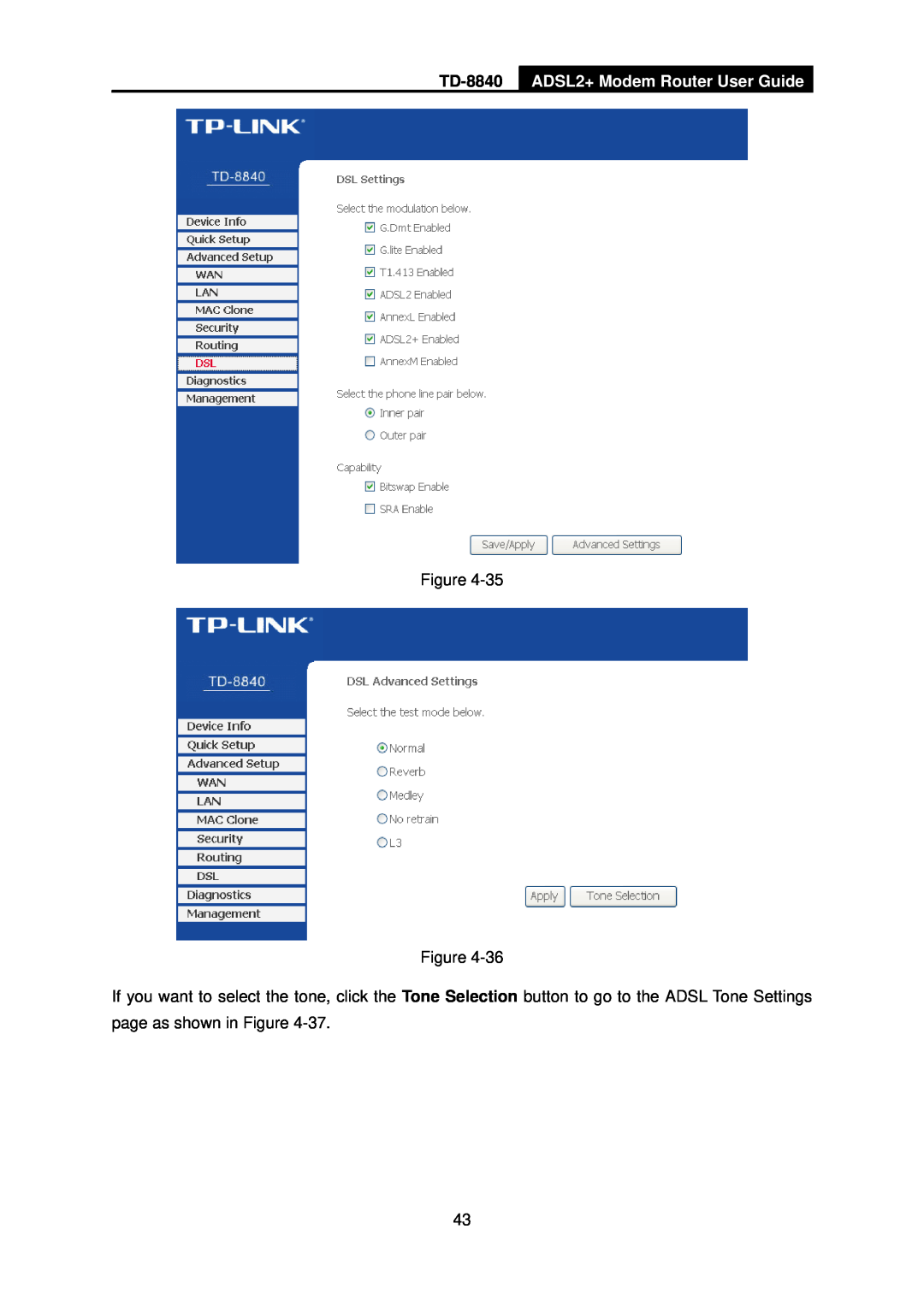 TP-Link TD-8840 manual ADSL2+ Modem Router User Guide, Figure Figure 