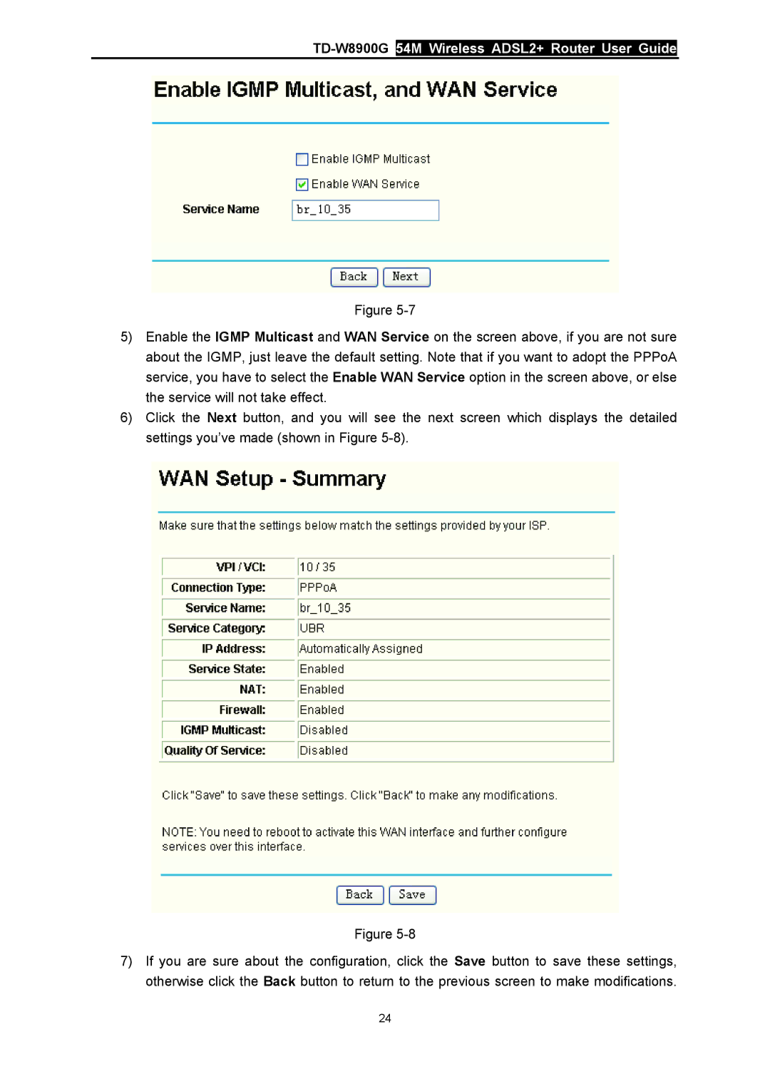 TP-Link manual TD-W8900G54M Wireless ADSL2+ Router User Guide 