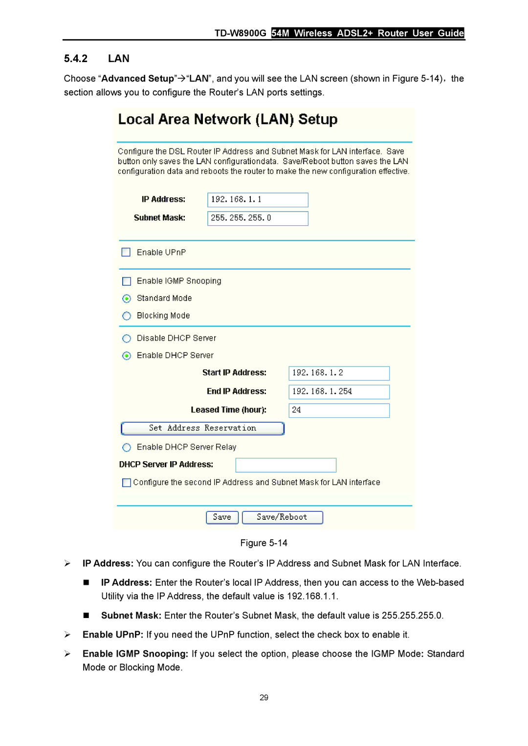 TP-Link TD-W8900G manual 2 LAN 