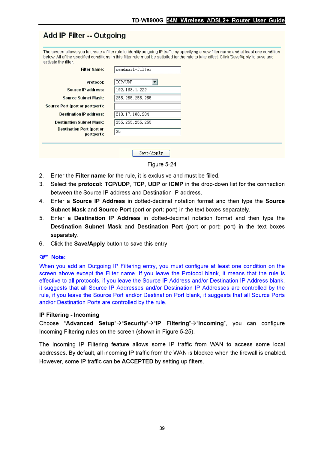 TP-Link manual TD-W8900G54M Wireless ADSL2+ Router User Guide 