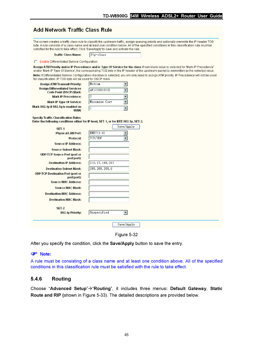 TP-Link TD-W8900G manual Routing 