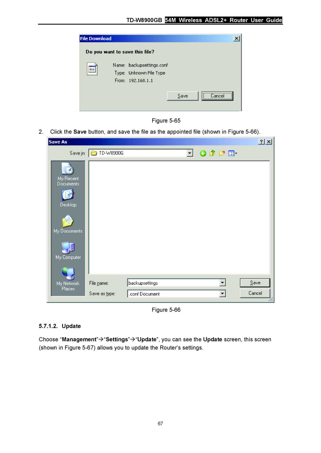 TP-Link TD-W8900GB manual Update 